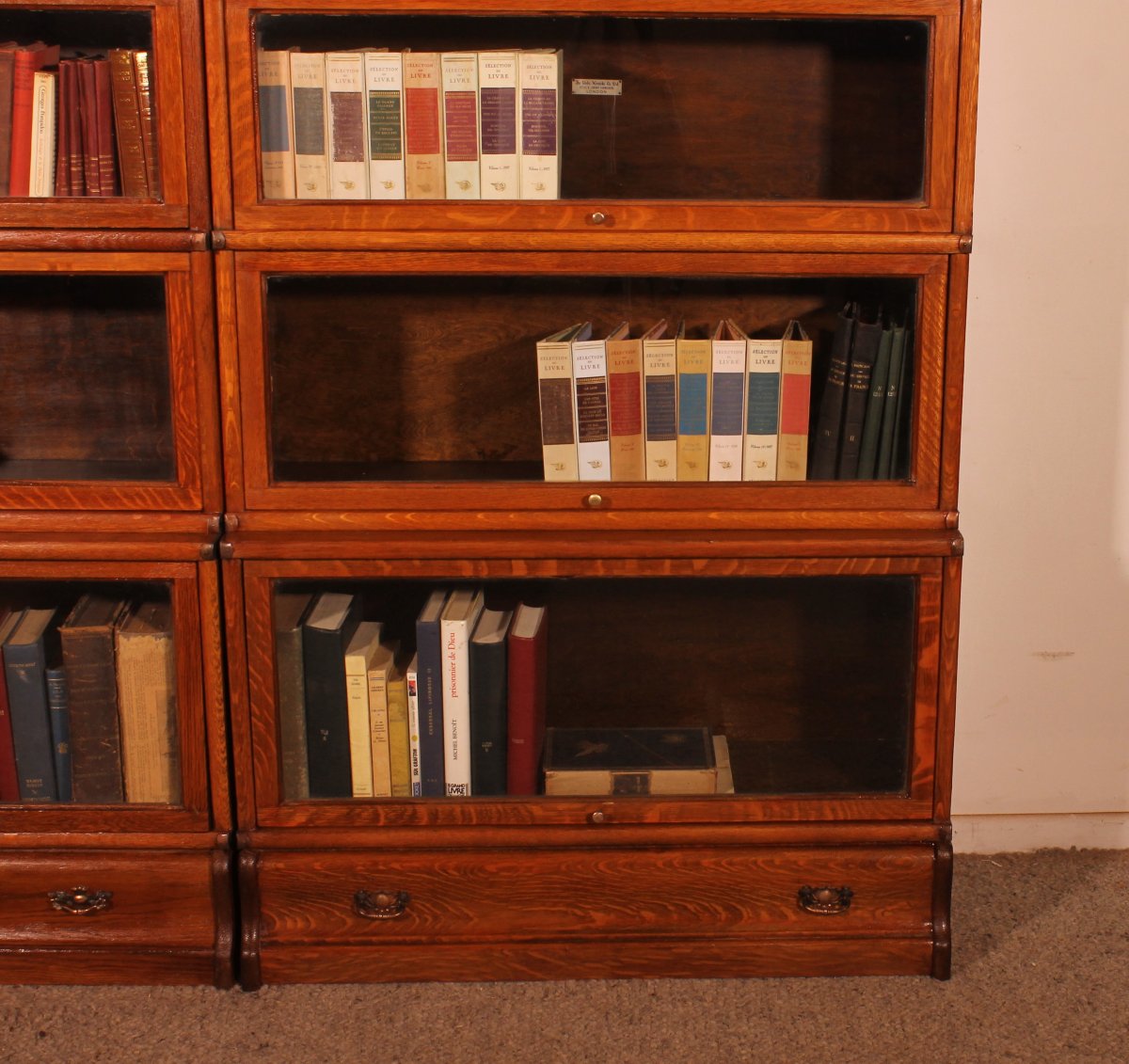 Pair Of Globe Wernicke Oak Bookcases Circa 1900-photo-1