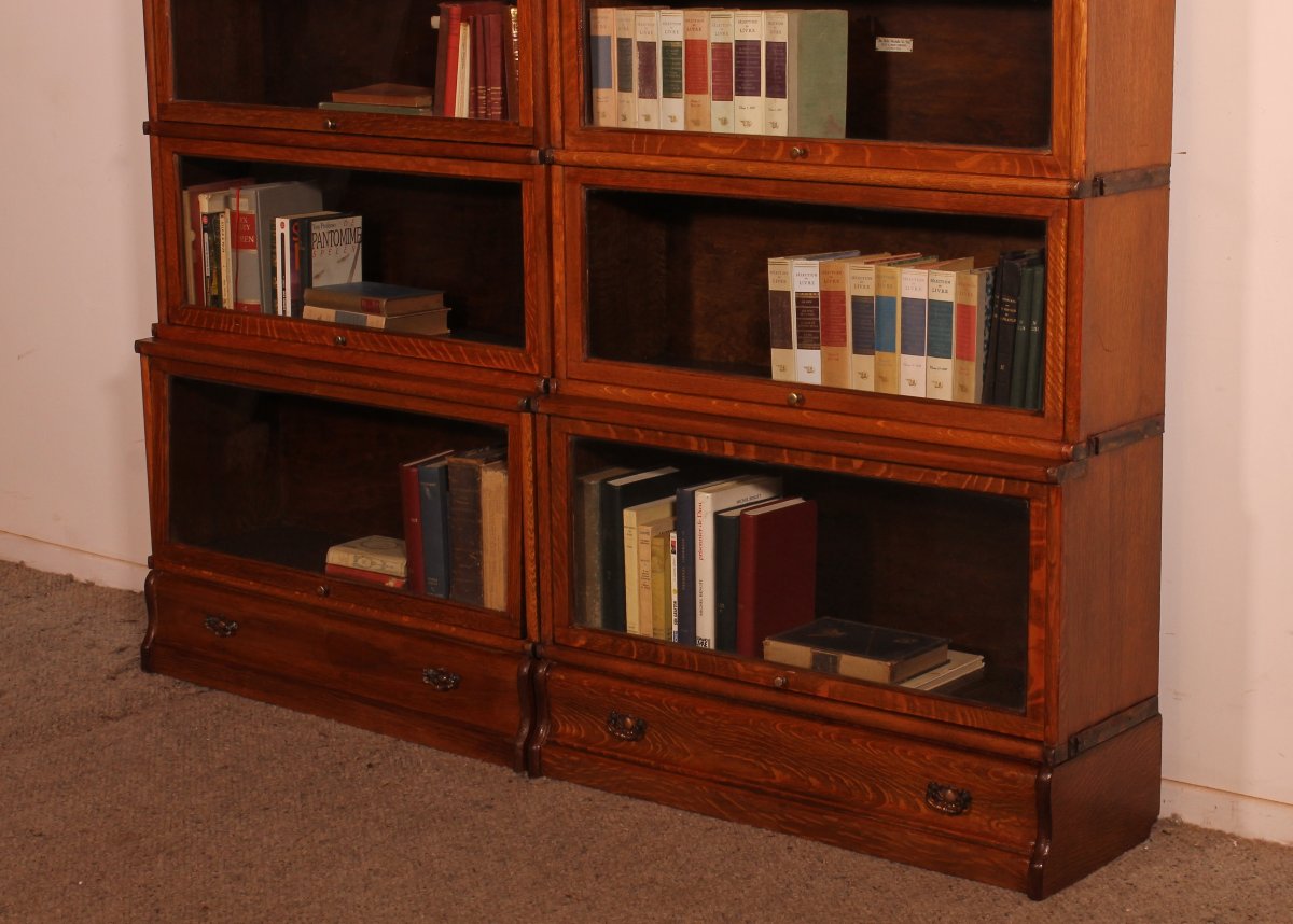 Pair Of Globe Wernicke Oak Bookcases Circa 1900-photo-3
