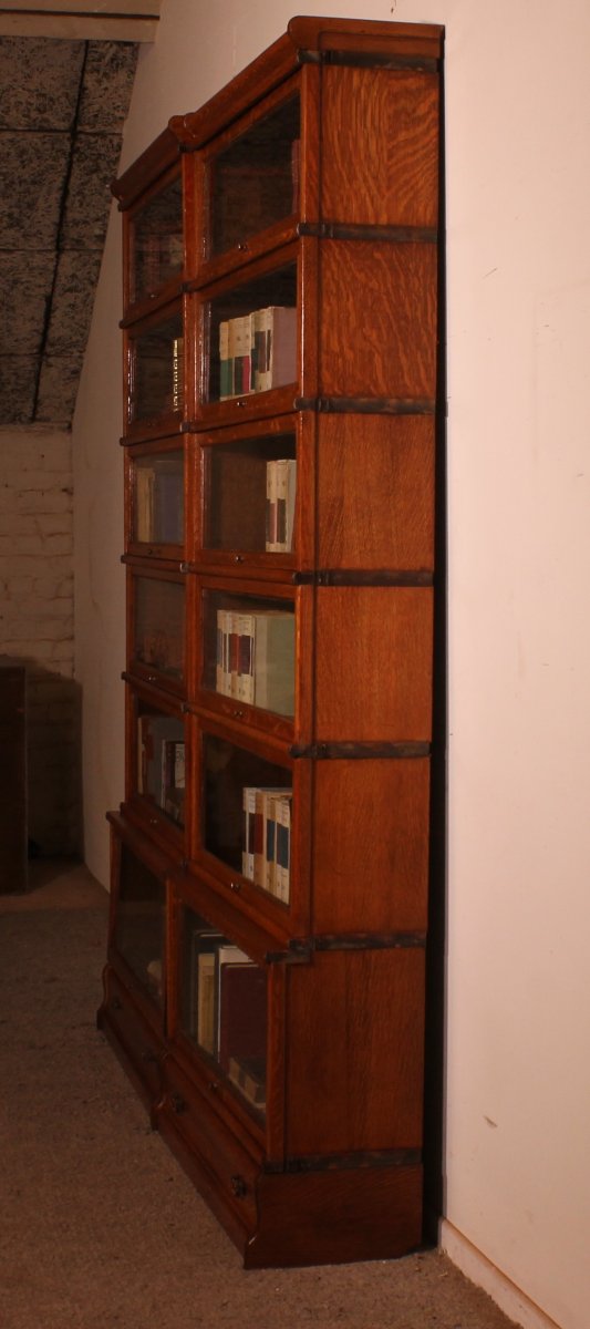 Pair Of Globe Wernicke Oak Bookcases Circa 1900-photo-5