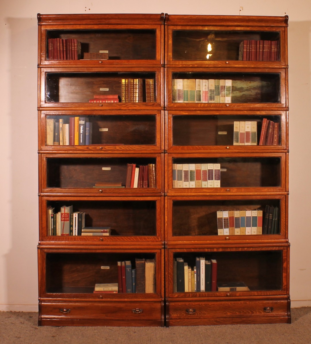 Pair Of Globe Wernicke Oak Bookcases Circa 1900