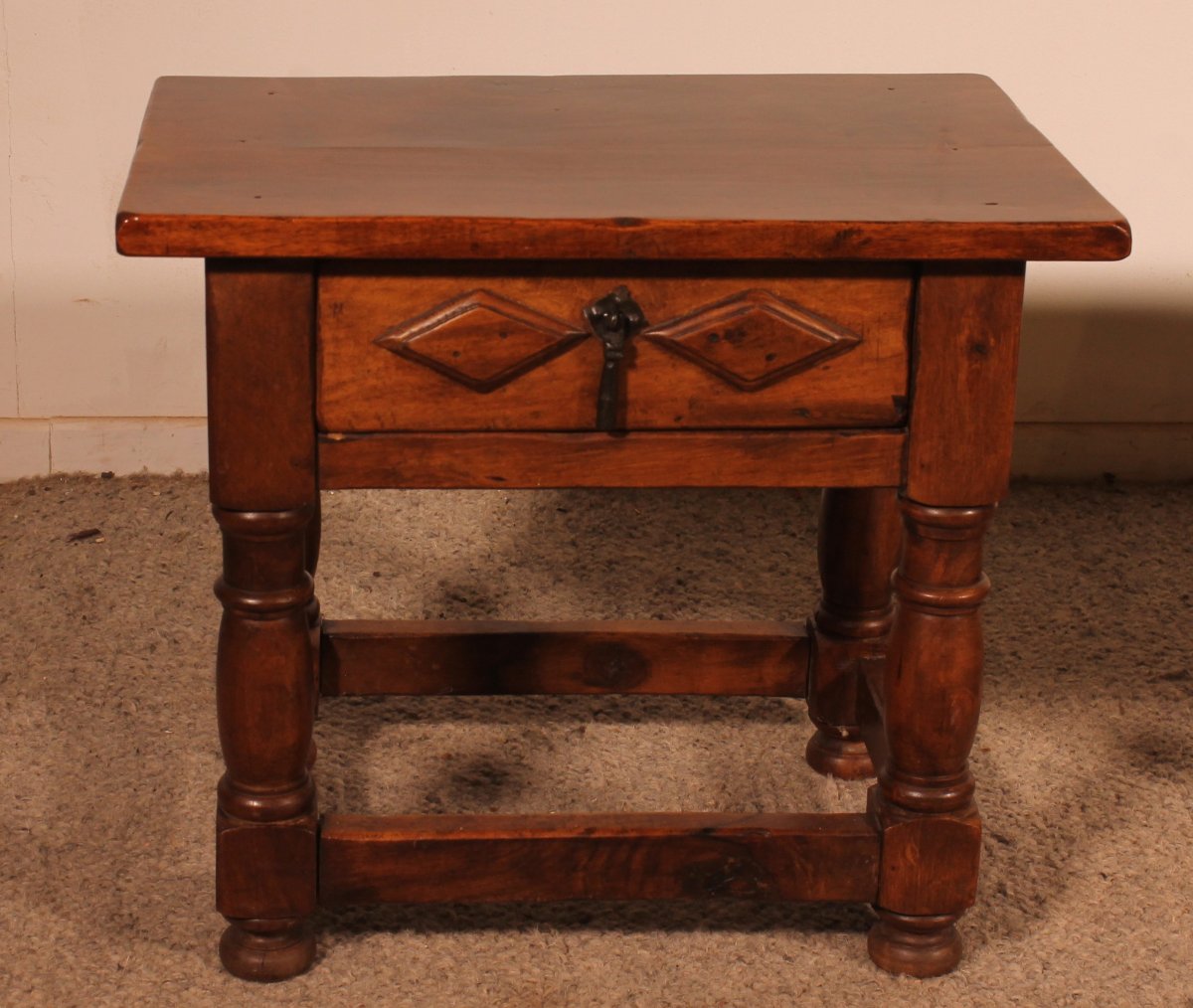 Pair Of Spanish Walnut Bedside Tables-photo-2