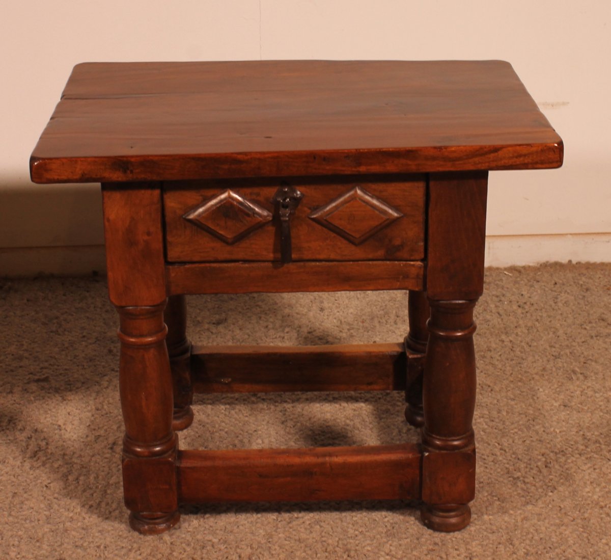 Pair Of Spanish Walnut Bedside Tables-photo-3