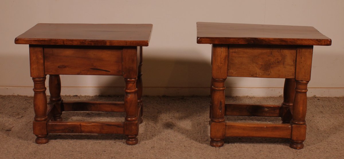 Pair Of Spanish Walnut Bedside Tables-photo-2
