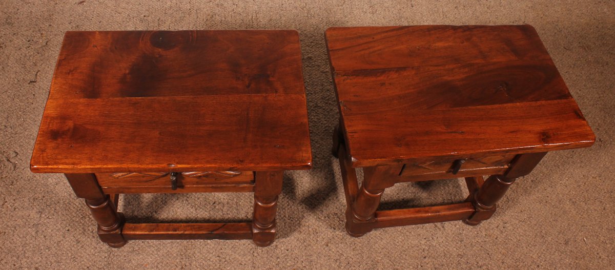 Pair Of Spanish Walnut Bedside Tables-photo-6