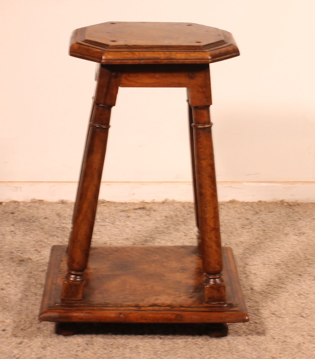 Henri II Walnut Stool Early 17th Century-photo-2
