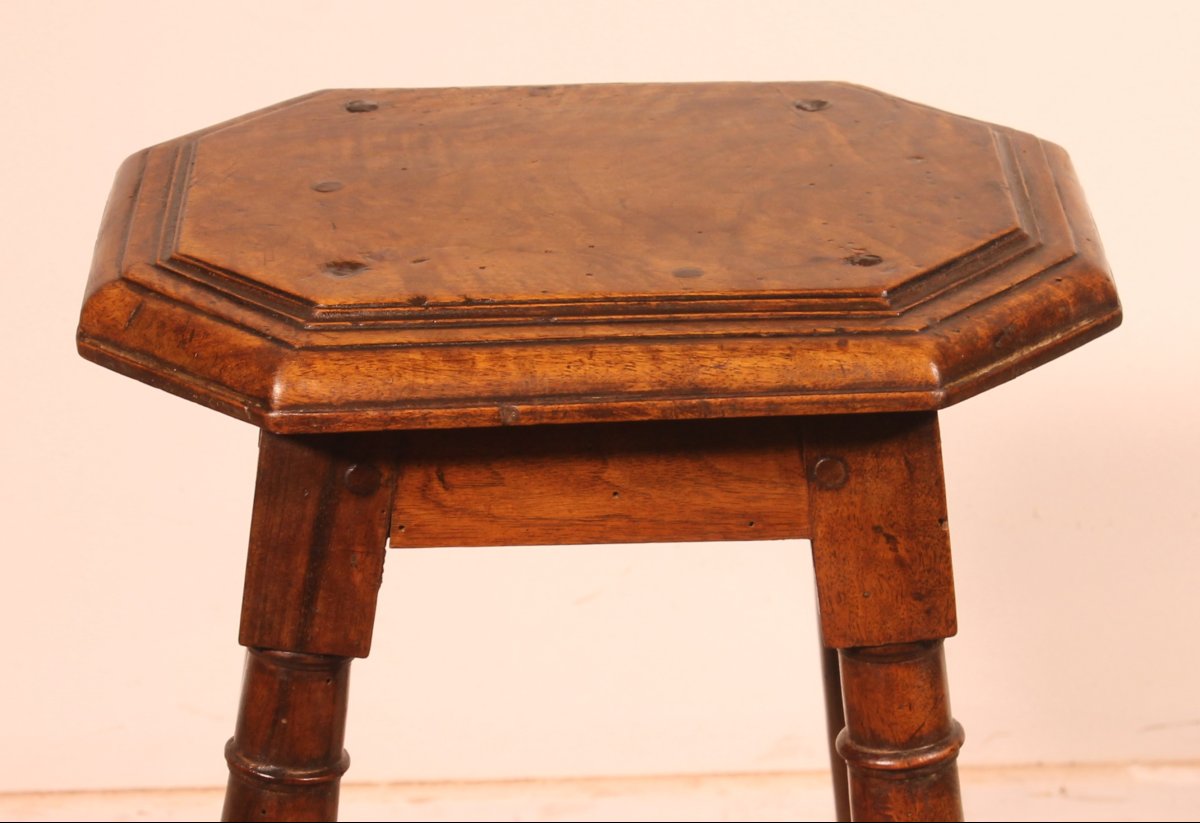 Henri II Walnut Stool Early 17th Century-photo-4