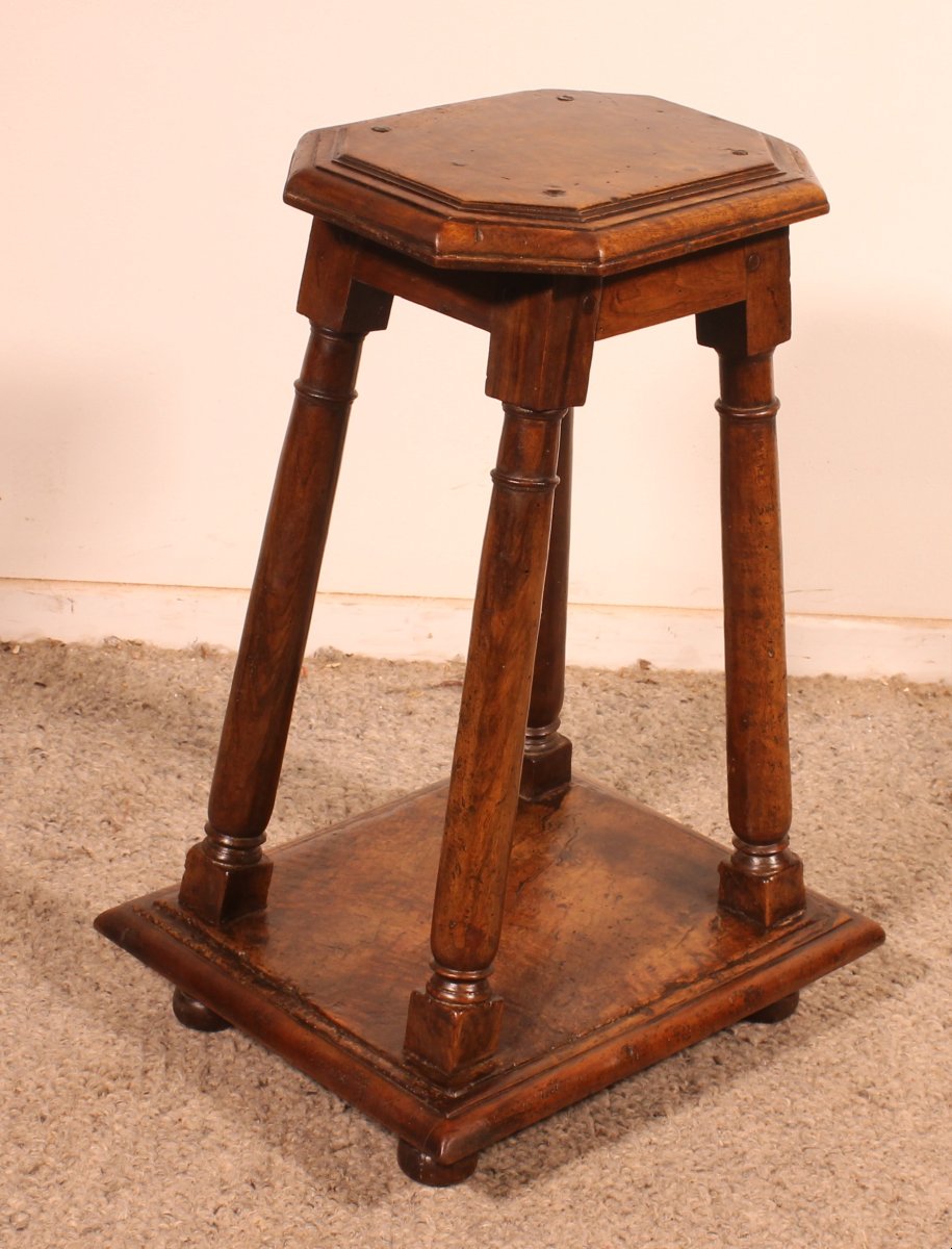 Henri II Walnut Stool Early 17th Century-photo-2