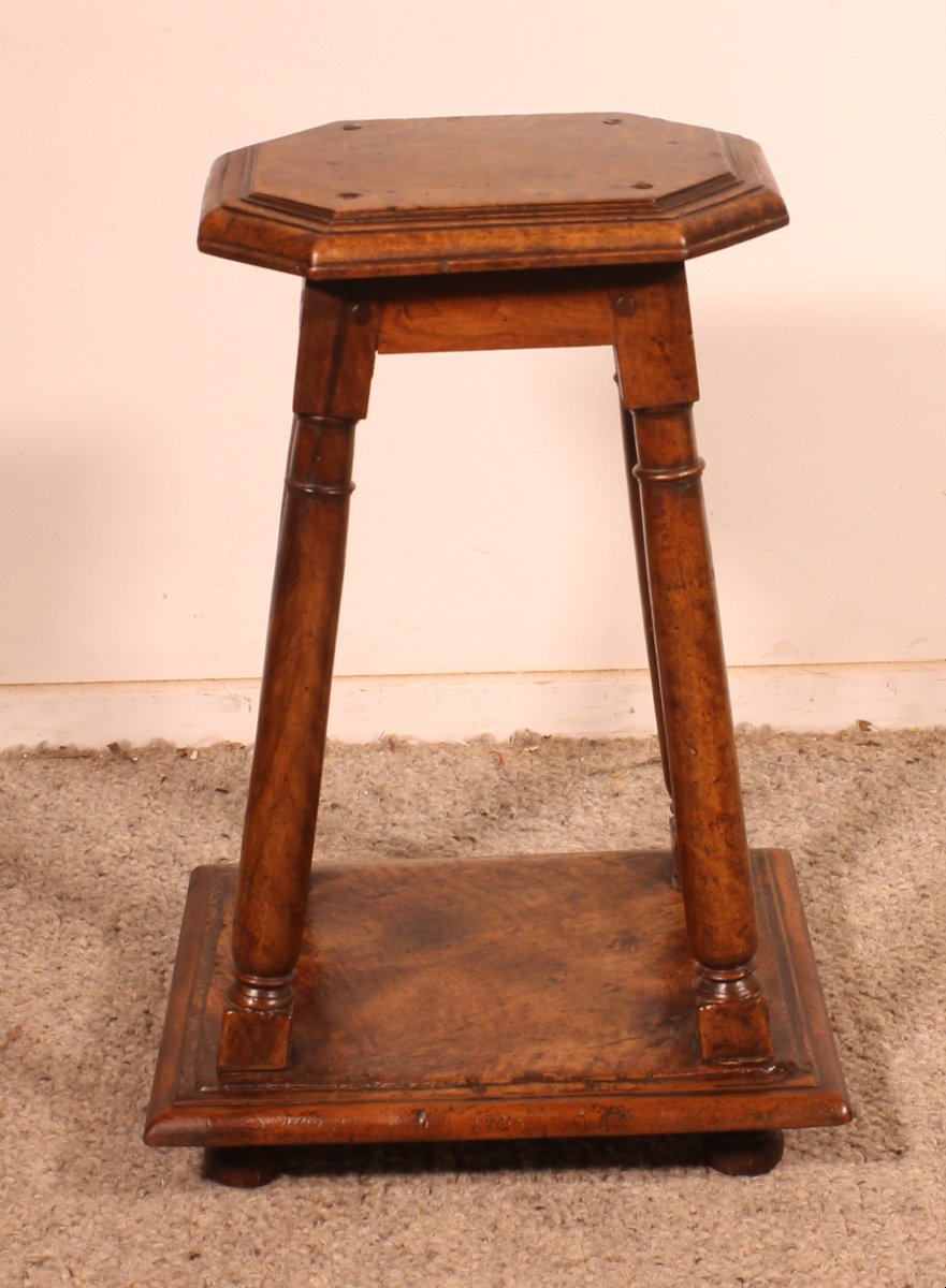 Henri II Walnut Stool Early 17th Century-photo-4