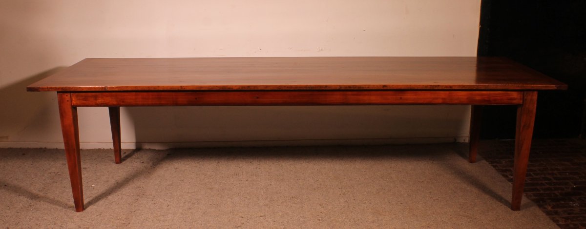 Table De Réfectoire Du 19° Siècle En Cerisier 3m00 sur 1m00-photo-1
