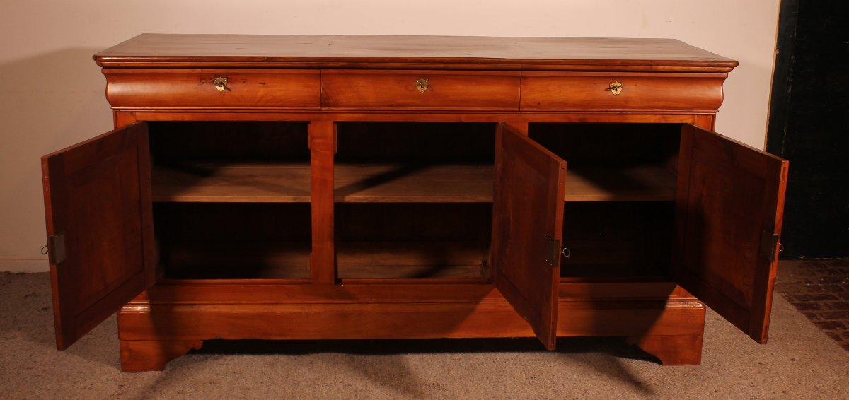 Cherry Wood Sideboard/buffet With Three Doors - 19th Century-photo-4