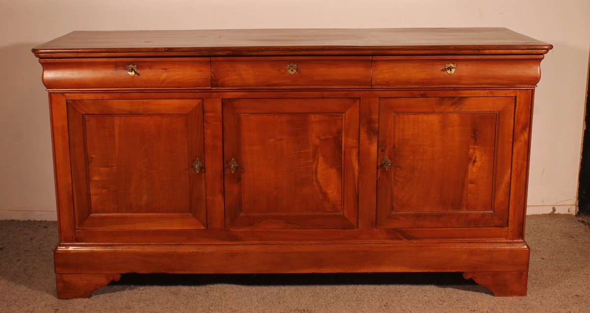 Cherry Wood Sideboard/buffet With Three Doors - 19th Century