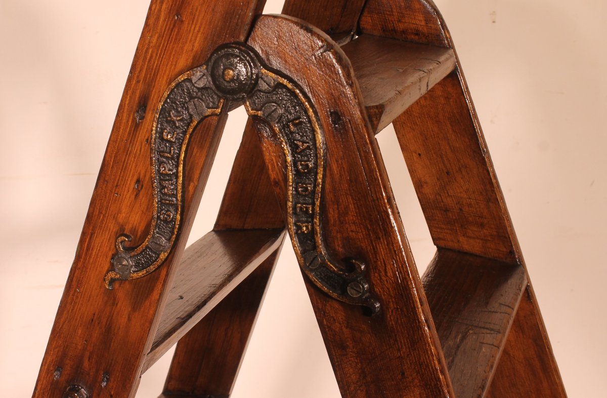 échelle de bibliothèque du 19° siècle-photo-3