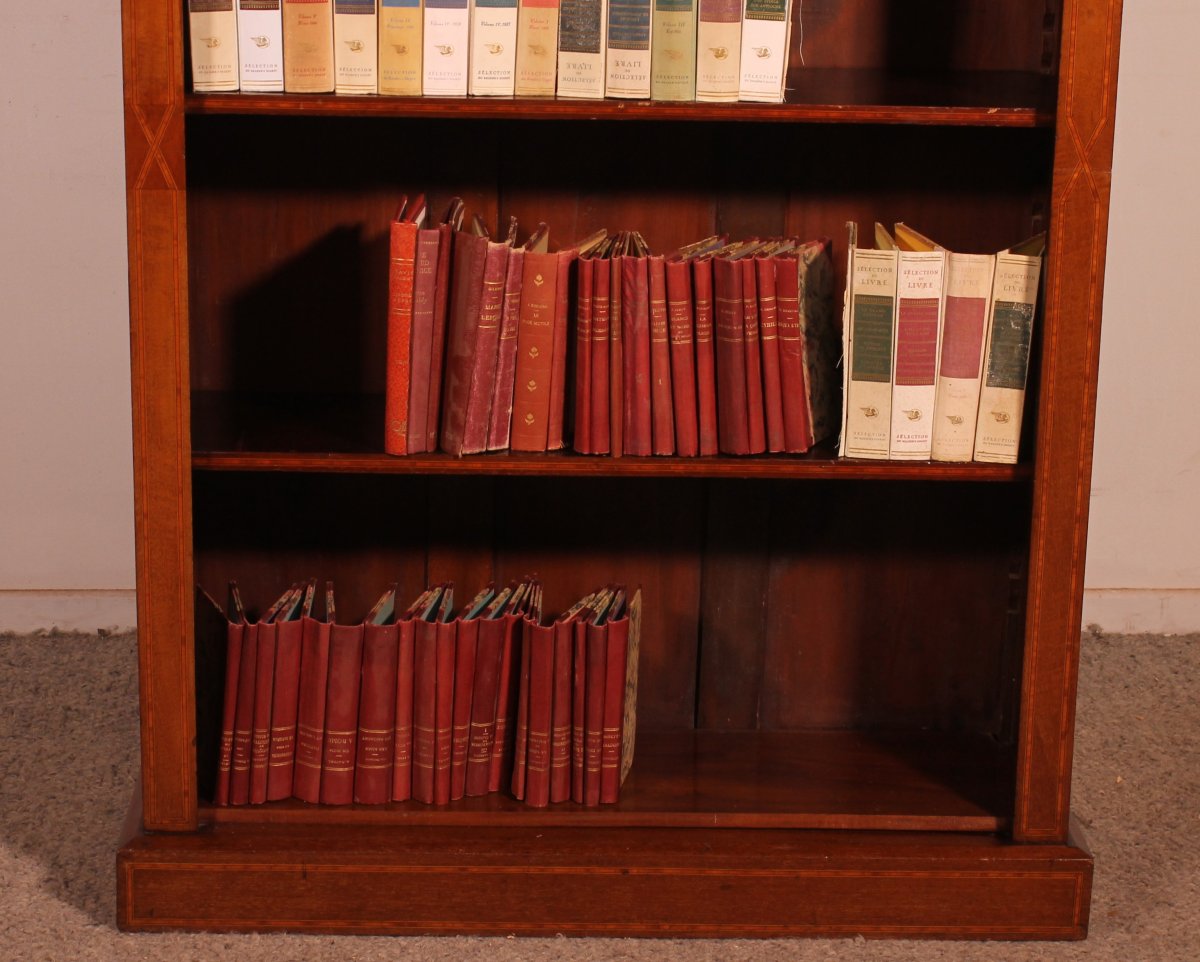 Bibliothèque Ouverte En Acajou et incrustations du  19° Siècle-angleterre-photo-3