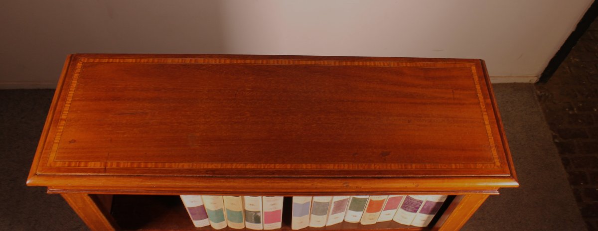 Bibliothèque Ouverte En Acajou et incrustations du  19° Siècle-angleterre-photo-6