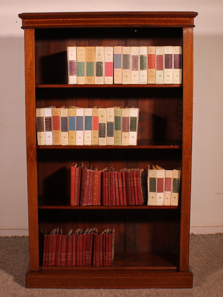 Bibliothèque Ouverte En Acajou et incrustations du  19° Siècle-angleterre