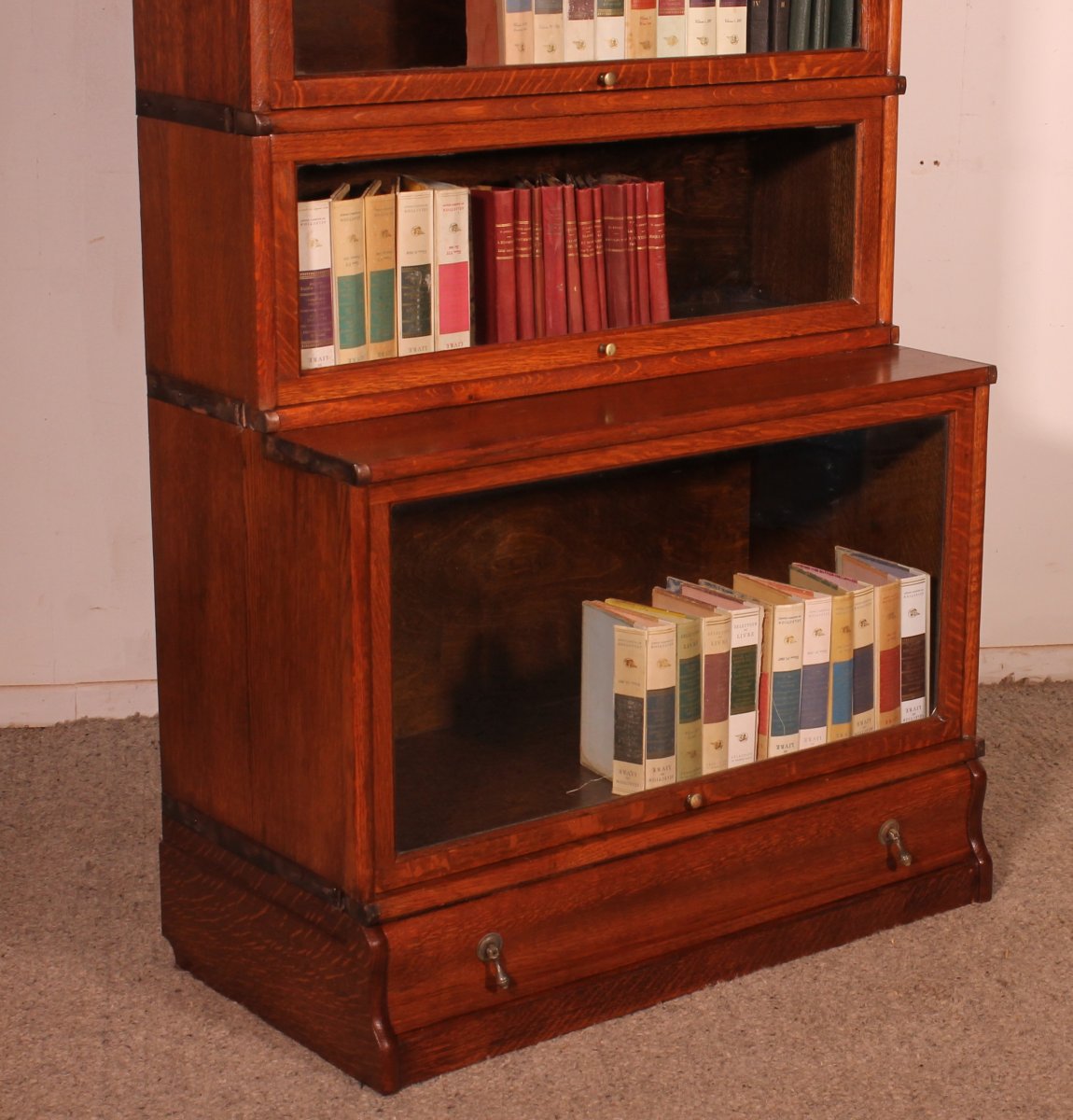 Globe Wernicke Bookcase In Oak, 5 Elements With A Projection-photo-3