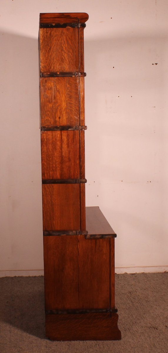 Globe Wernicke Bookcase In Oak, 5 Elements With A Projection-photo-4