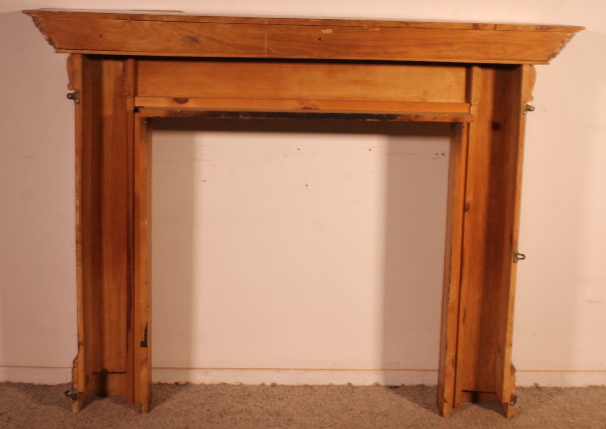 manteau de cheminée de style transition en hêtre -19° siècle-photo-4