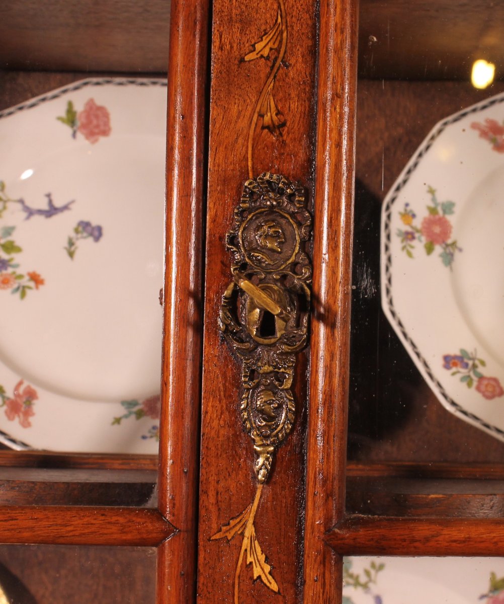 Dutch Marquetry Display Cabinet Circa 1800-photo-3