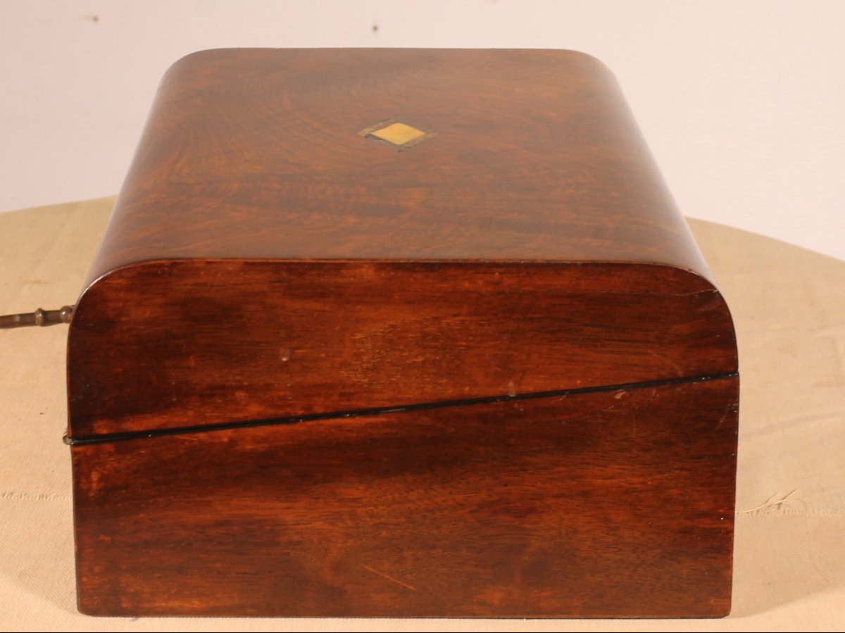 écritoire en loupe de noyer du 19° siècle-photo-3