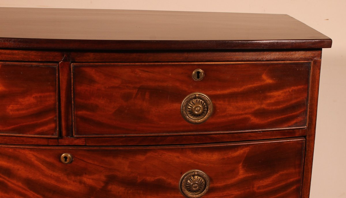 Commode Bombée d'époque regency  En Acajou-photo-4