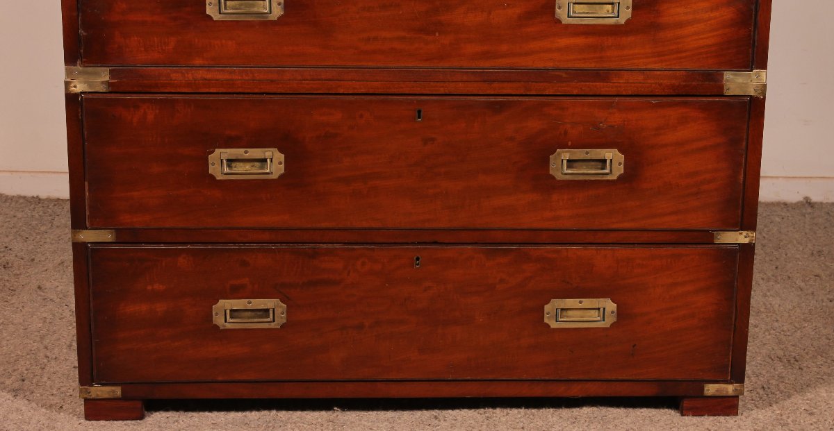 Commode Militaire Ou De Marine En Acajou-19° Siècle-photo-2