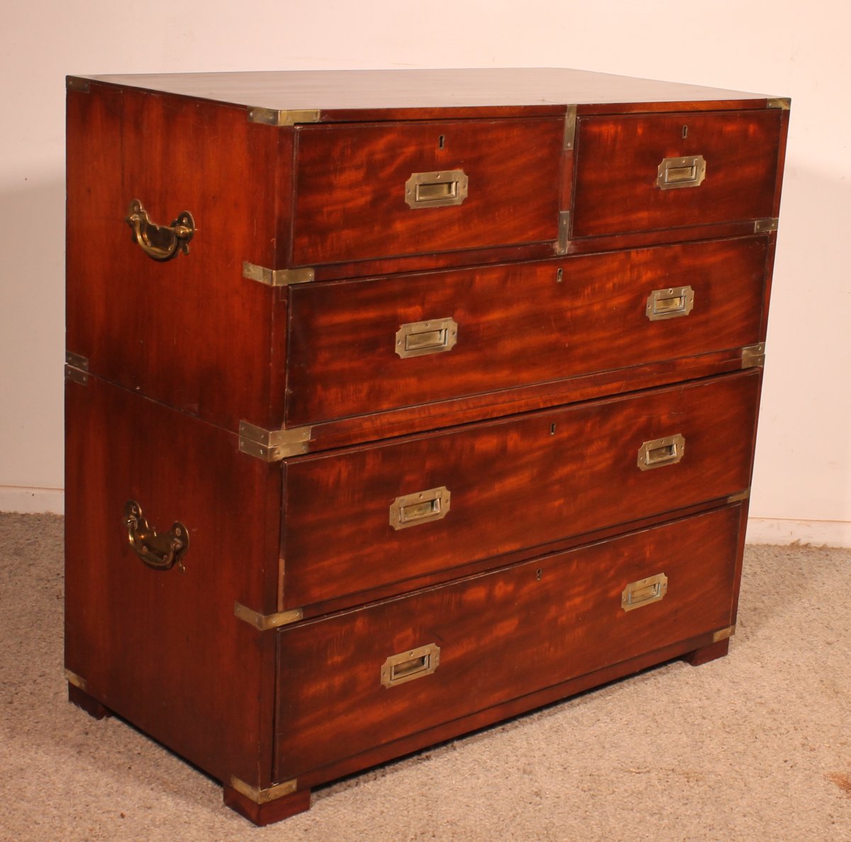 Commode Militaire Ou De Marine En Acajou-19° Siècle-photo-1