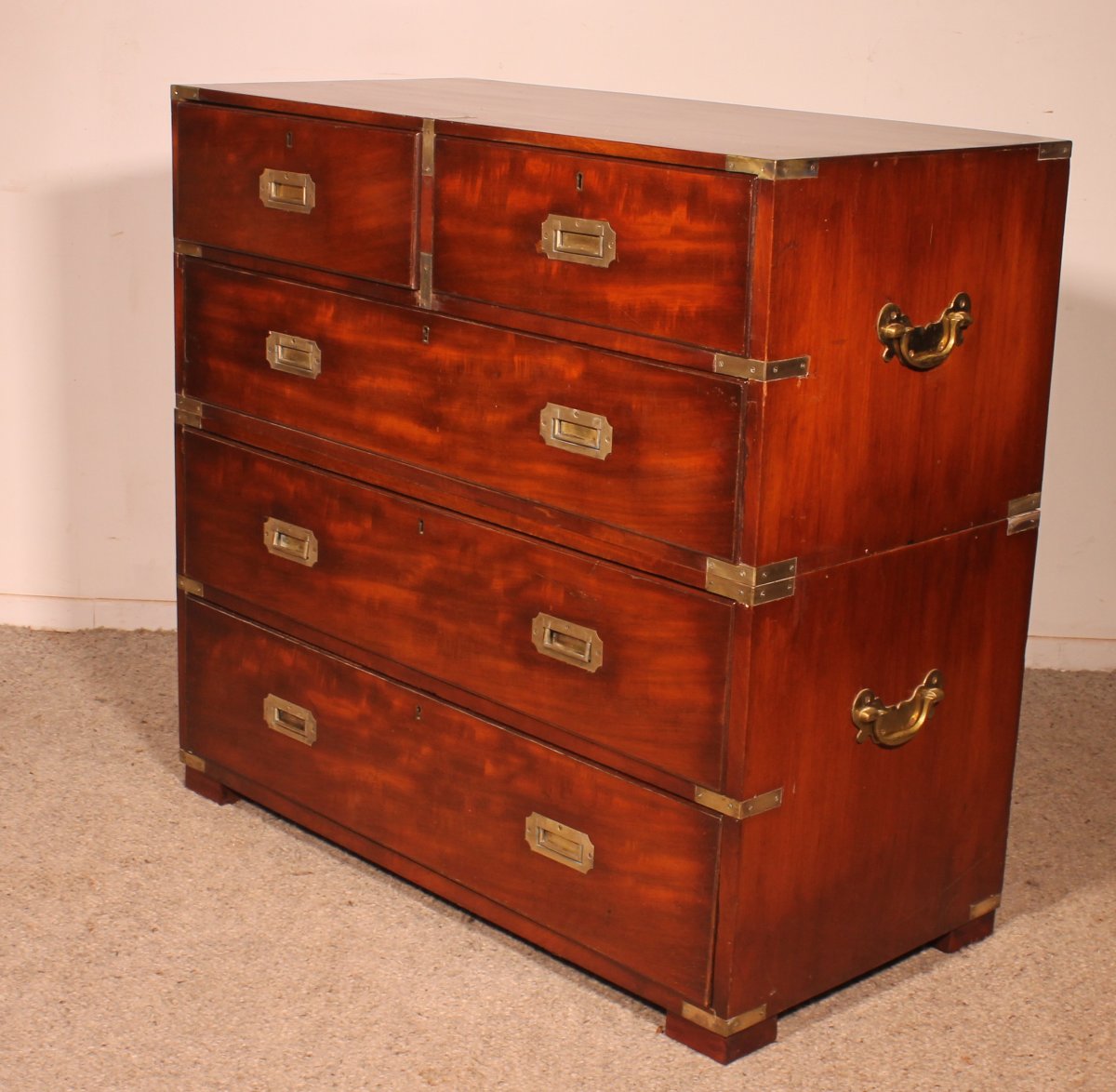 Commode Militaire Ou De Marine En Acajou-19° Siècle-photo-6