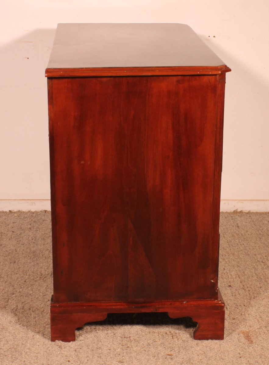 George III Period Mahogany Chest Of Drawers With A Brushing Slide Above  - 18th Century-photo-3