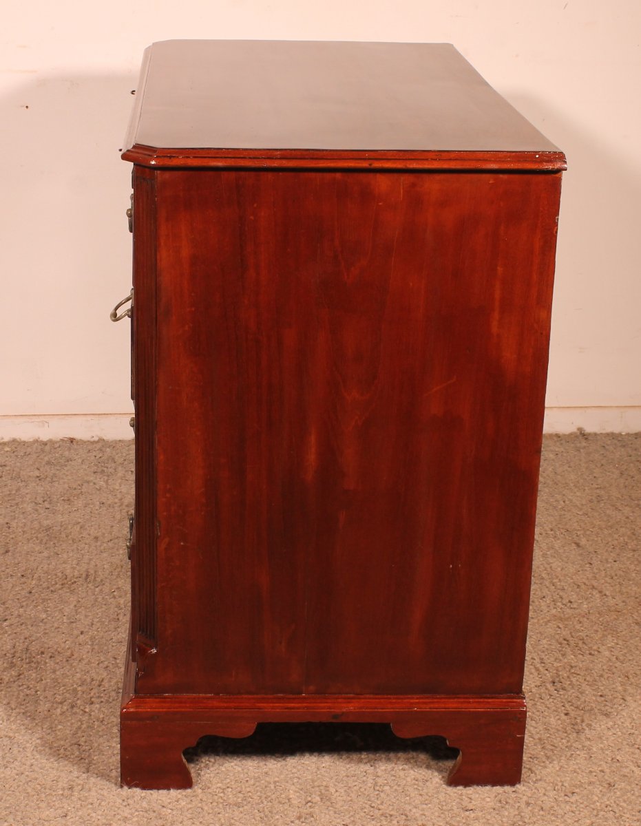 George III Period Mahogany Chest Of Drawers With A Brushing Slide Above  - 18th Century-photo-5
