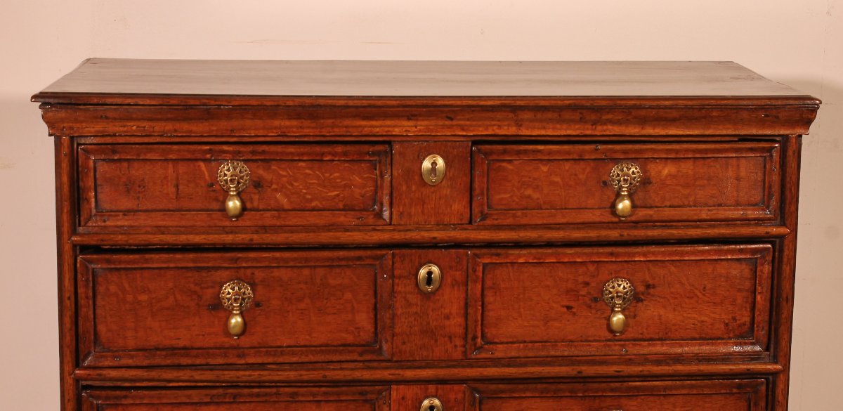 17th Century Oak Chest Of Drawers - England-photo-3