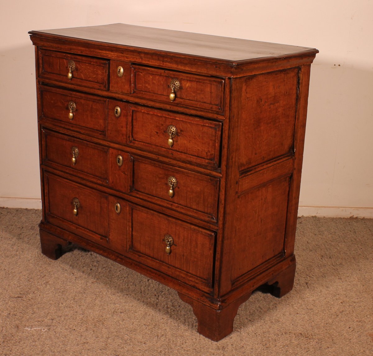 17th Century Oak Chest Of Drawers - England-photo-1