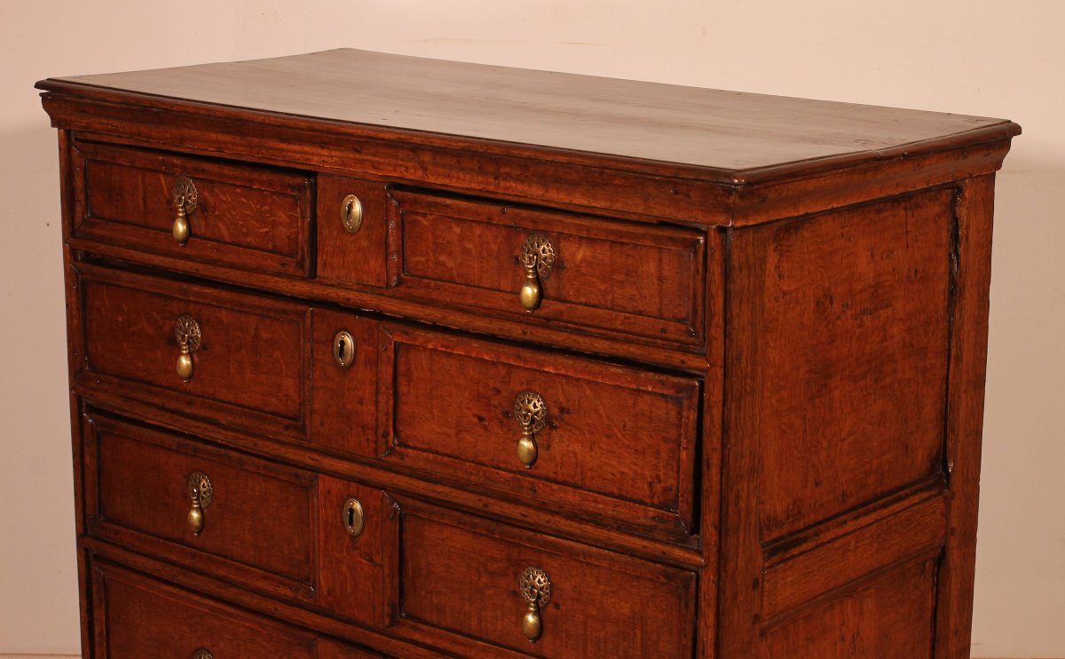 17th Century Oak Chest Of Drawers - England-photo-2