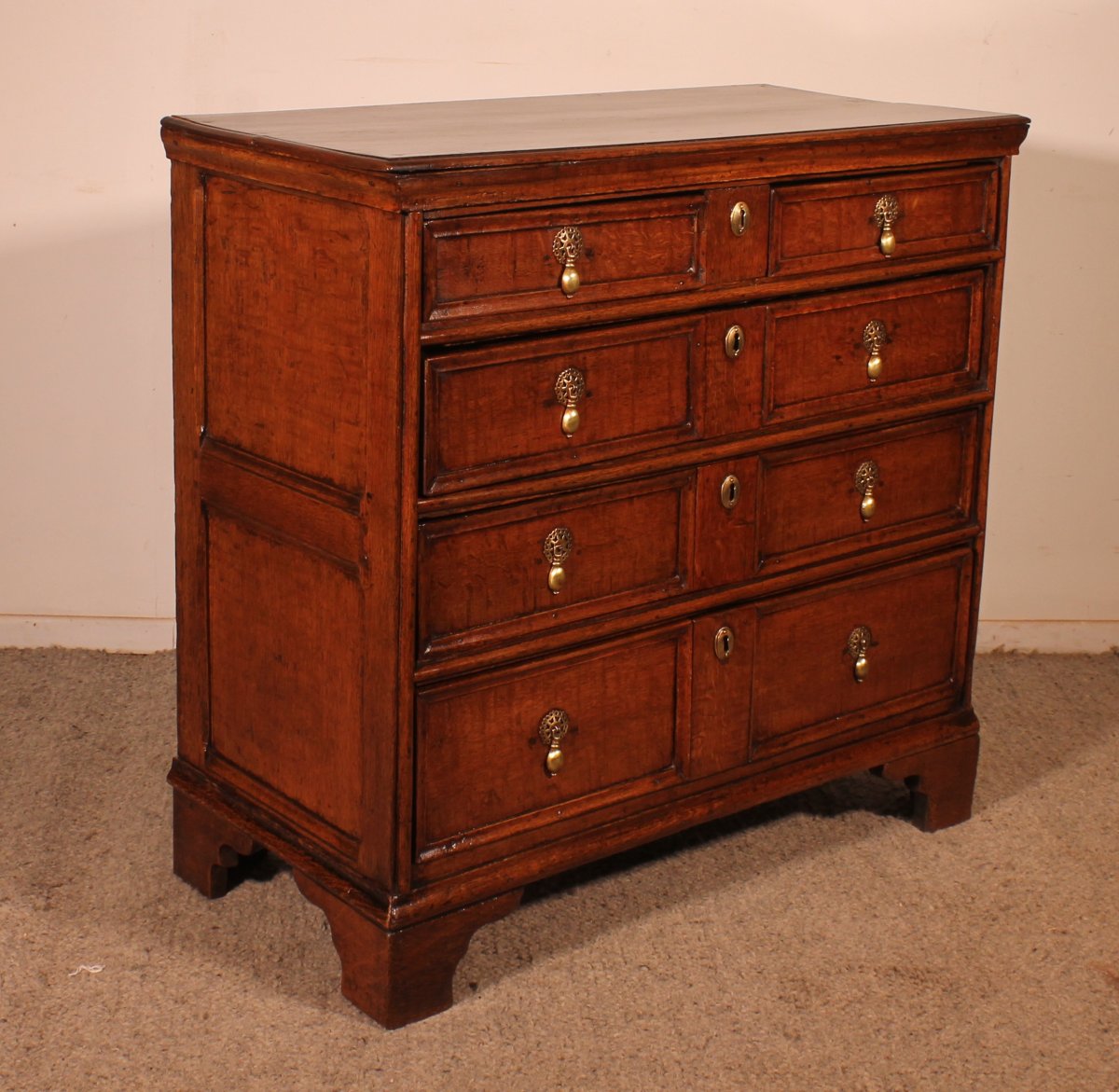 17th Century Oak Chest Of Drawers - England-photo-6