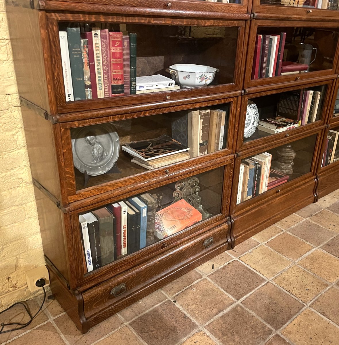 A Set Of Four Globe Wernicke Oak Bookcases- 19th Century-photo-4