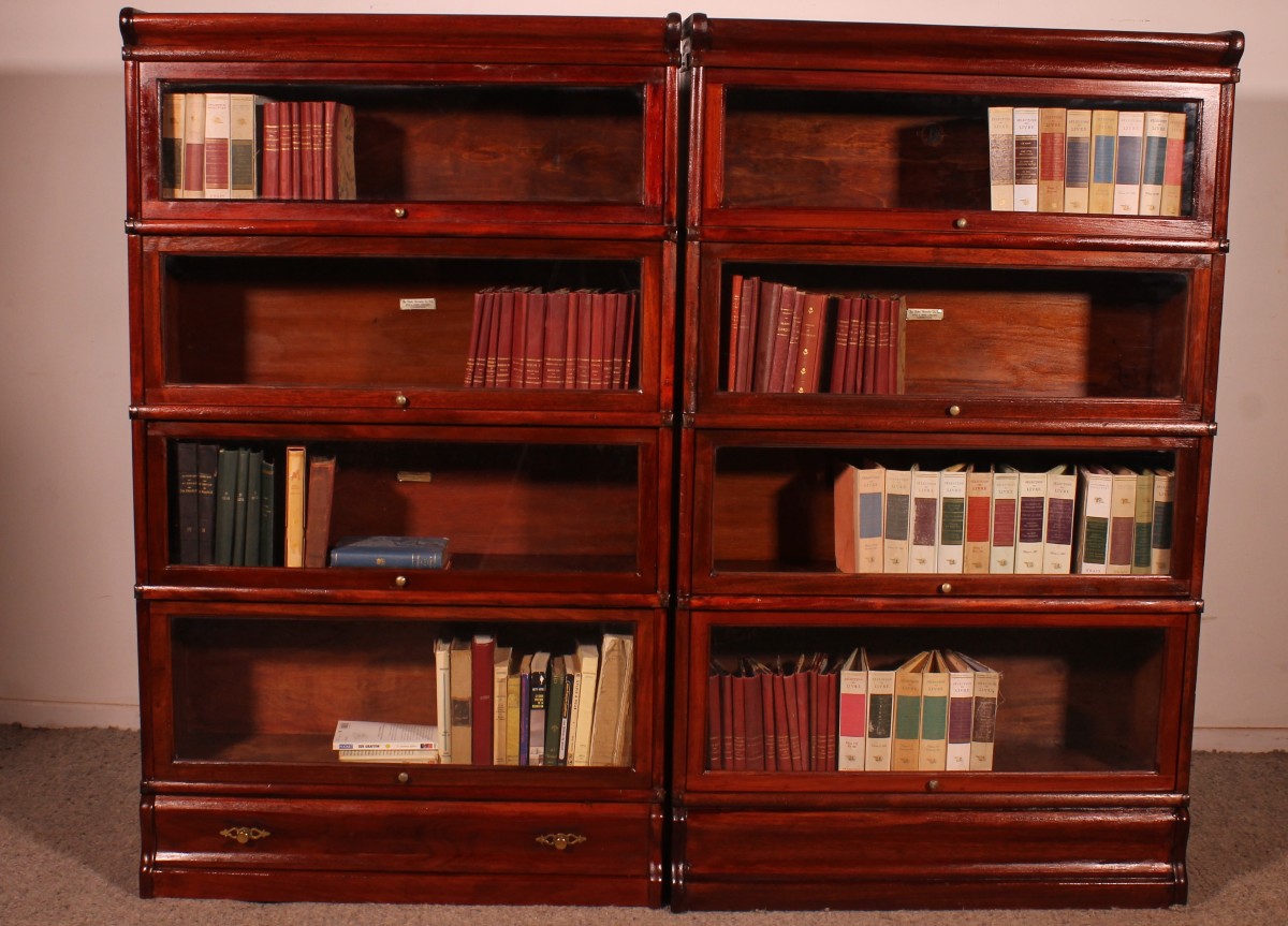 paire de bibliothèques Globe Wernicke en acajou circa 1900