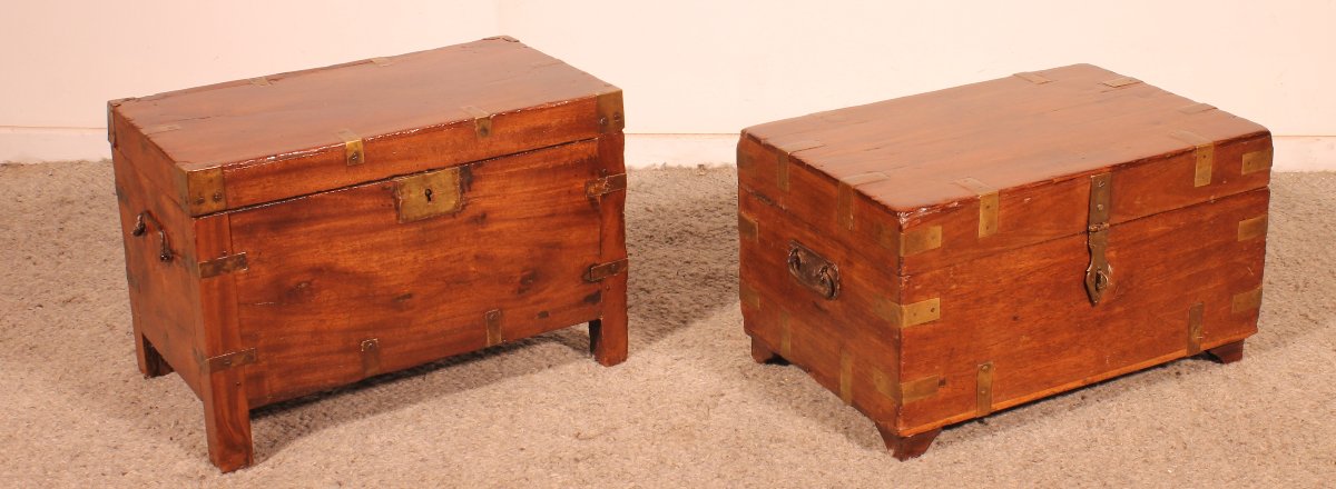 casi paire de coffre de marine du 19° siècle-photo-4