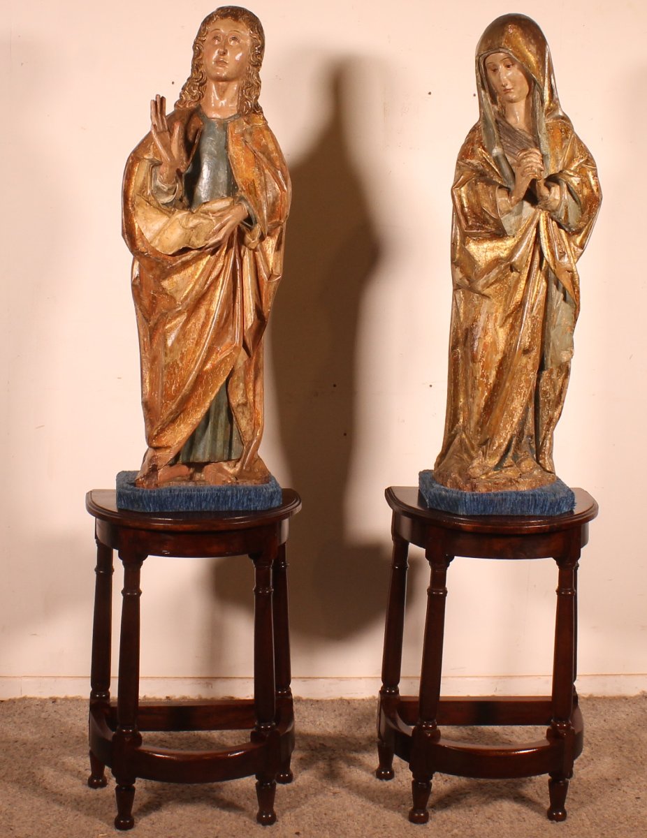 Saint John The Evangelist And The Virgin  From A Crucifixion Group, Spain, Circa 1500-photo-2
