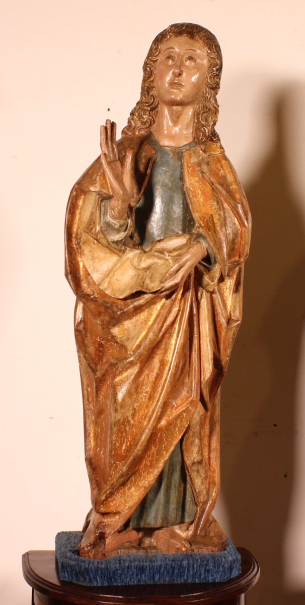 Saint John The Evangelist And The Virgin  From A Crucifixion Group, Spain, Circa 1500-photo-3