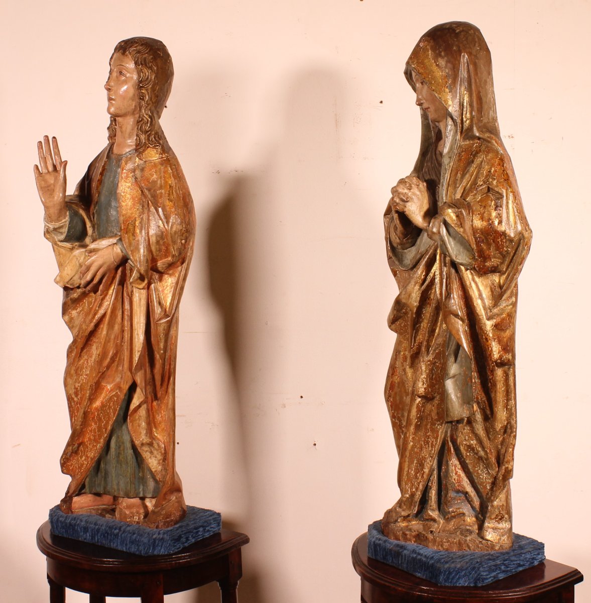 Saint John The Evangelist And The Virgin  From A Crucifixion Group, Spain, Circa 1500-photo-3