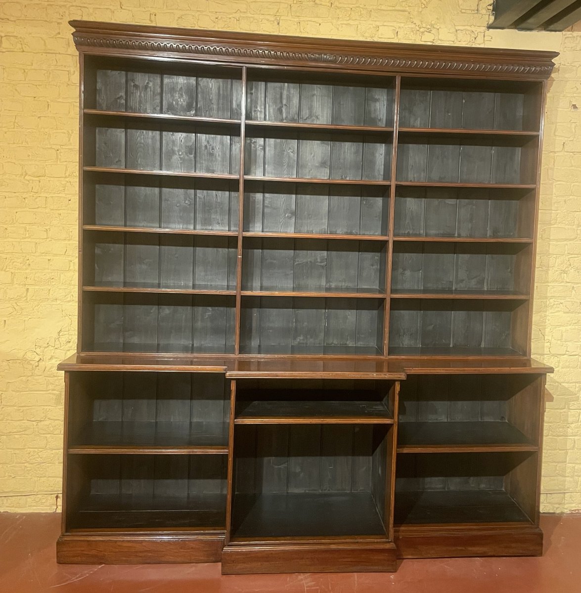 Large Open Bookcase In Mahogany - 19th Century-photo-2
