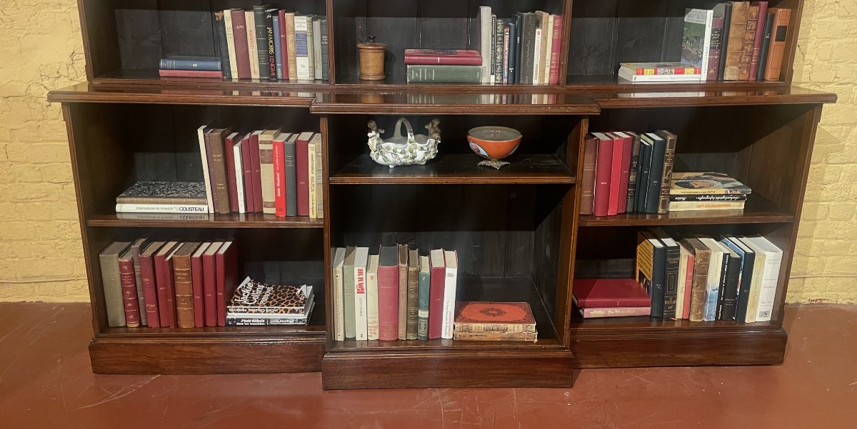 Large Open Bookcase In Mahogany - 19th Century-photo-3