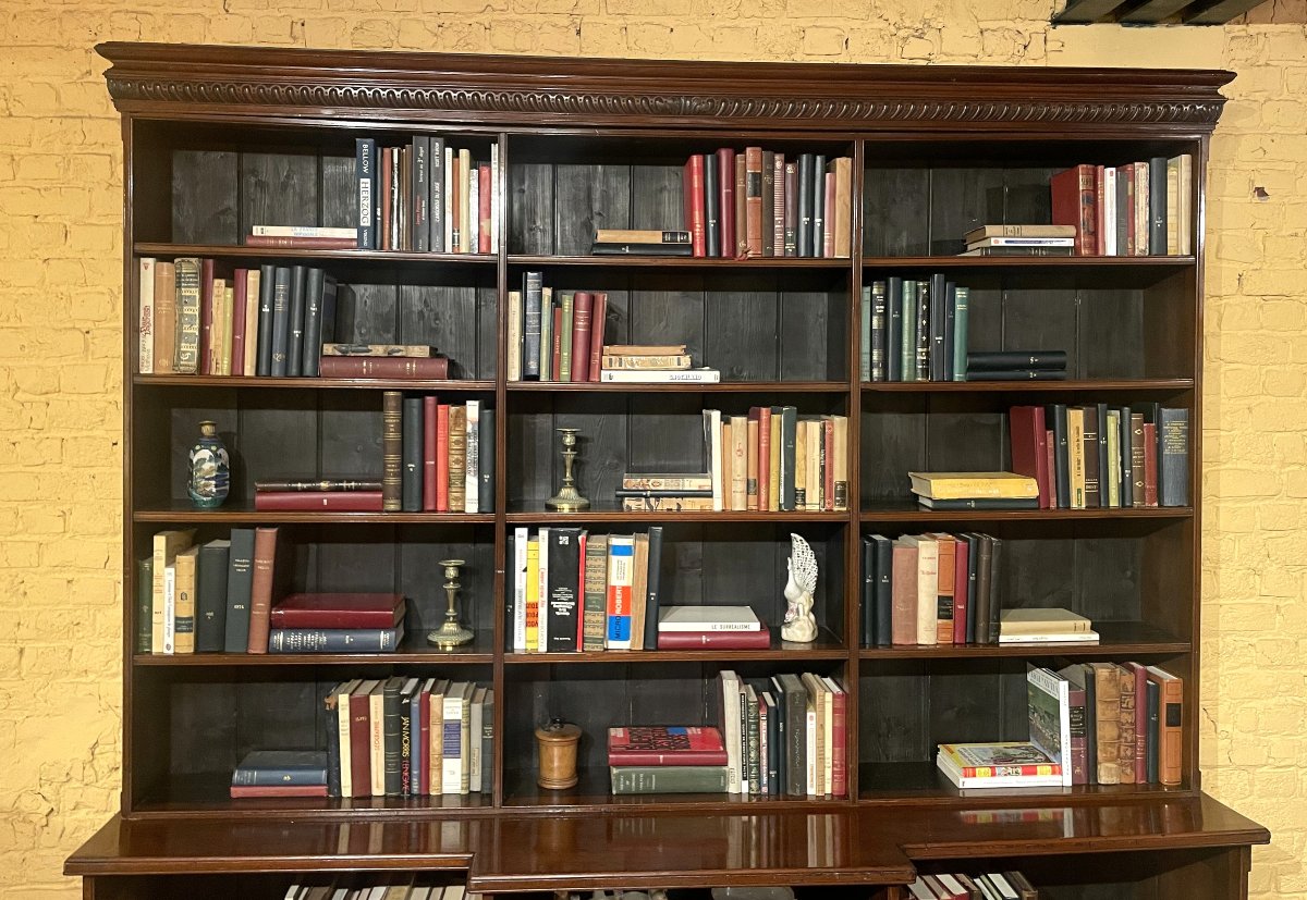 Large Open Bookcase In Mahogany - 19th Century-photo-4