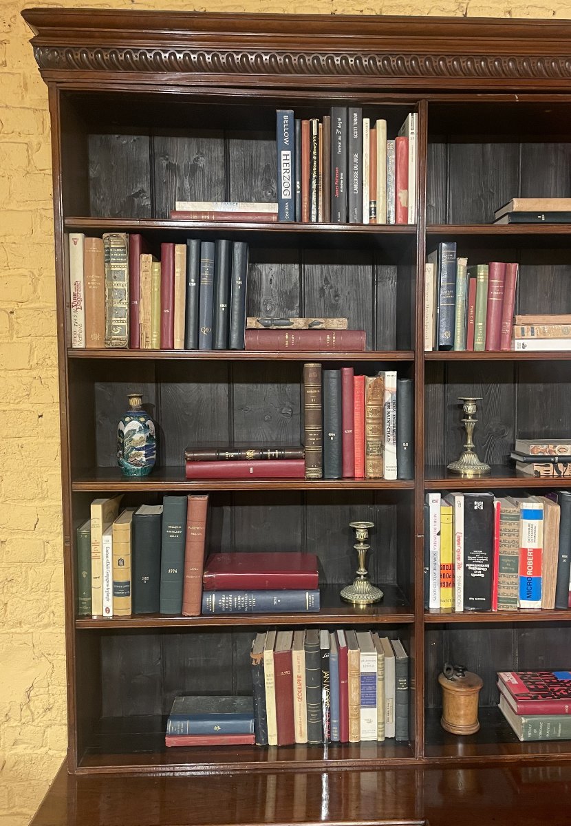 Large Open Bookcase In Mahogany - 19th Century-photo-5