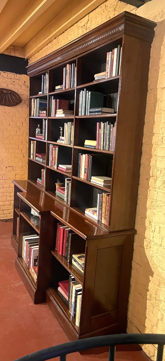 Large Open Bookcase In Mahogany - 19th Century-photo-7