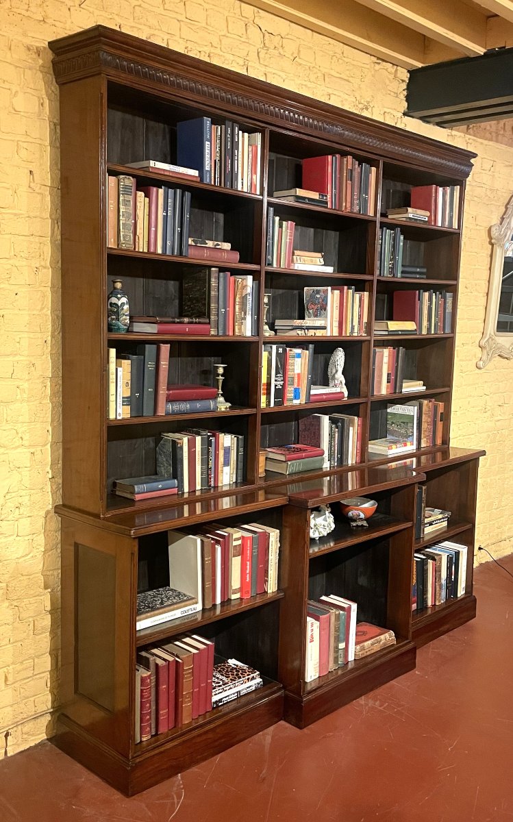 Large Open Bookcase In Mahogany - 19th Century-photo-8