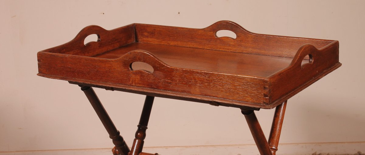 Servante Dit Butler Tray Du 19° Siècle-photo-2