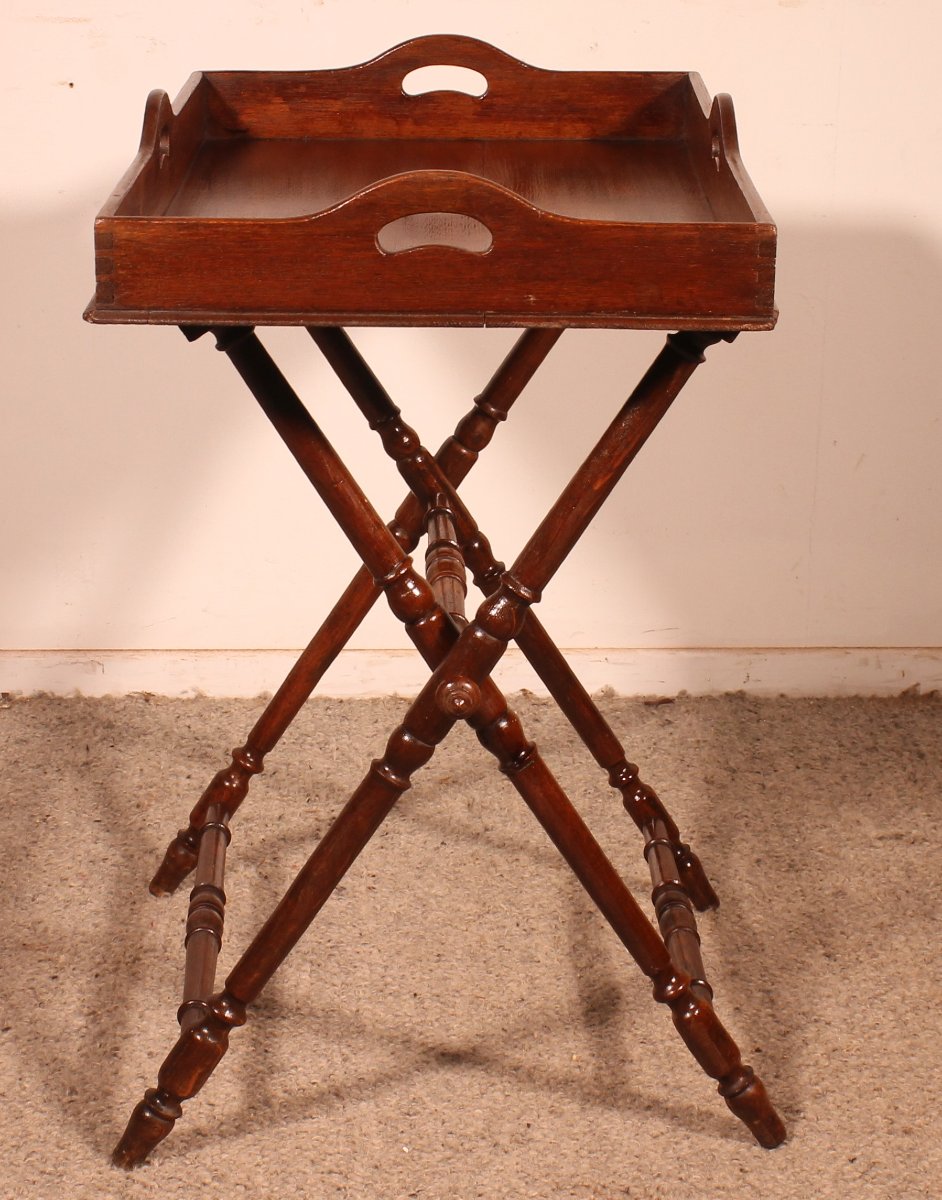 Servante Dit Butler Tray Du 19° Siècle-photo-3