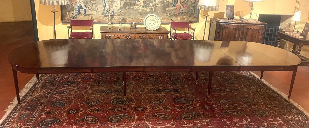 Louis XVI Period Mahogany Dining Table Of 4.6m-photo-5