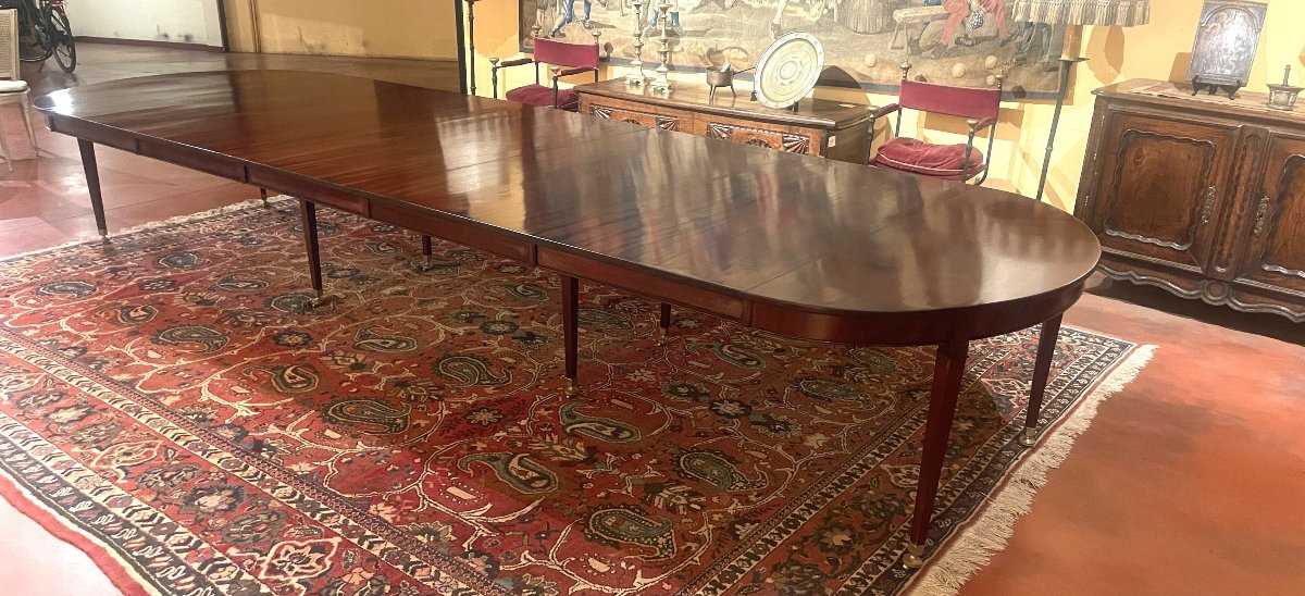Louis XVI Period Mahogany Dining Table Of 4.6m-photo-6